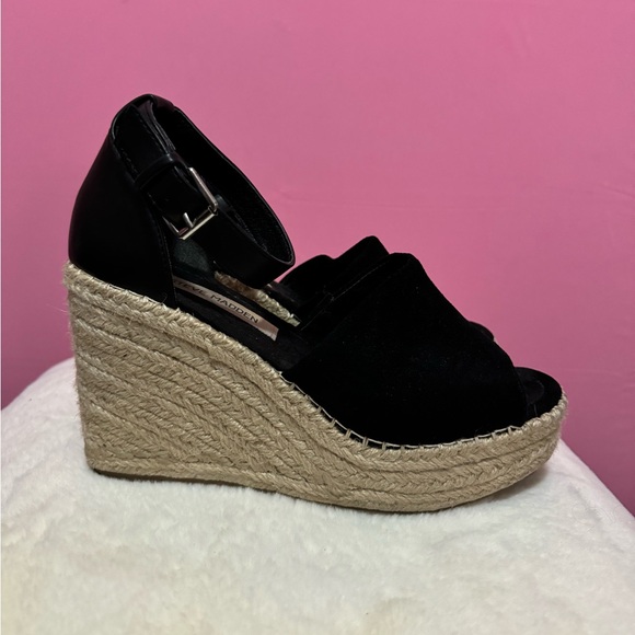 Women’s Steve Madden Black Wedges Size 8 - Picture 1 of 5